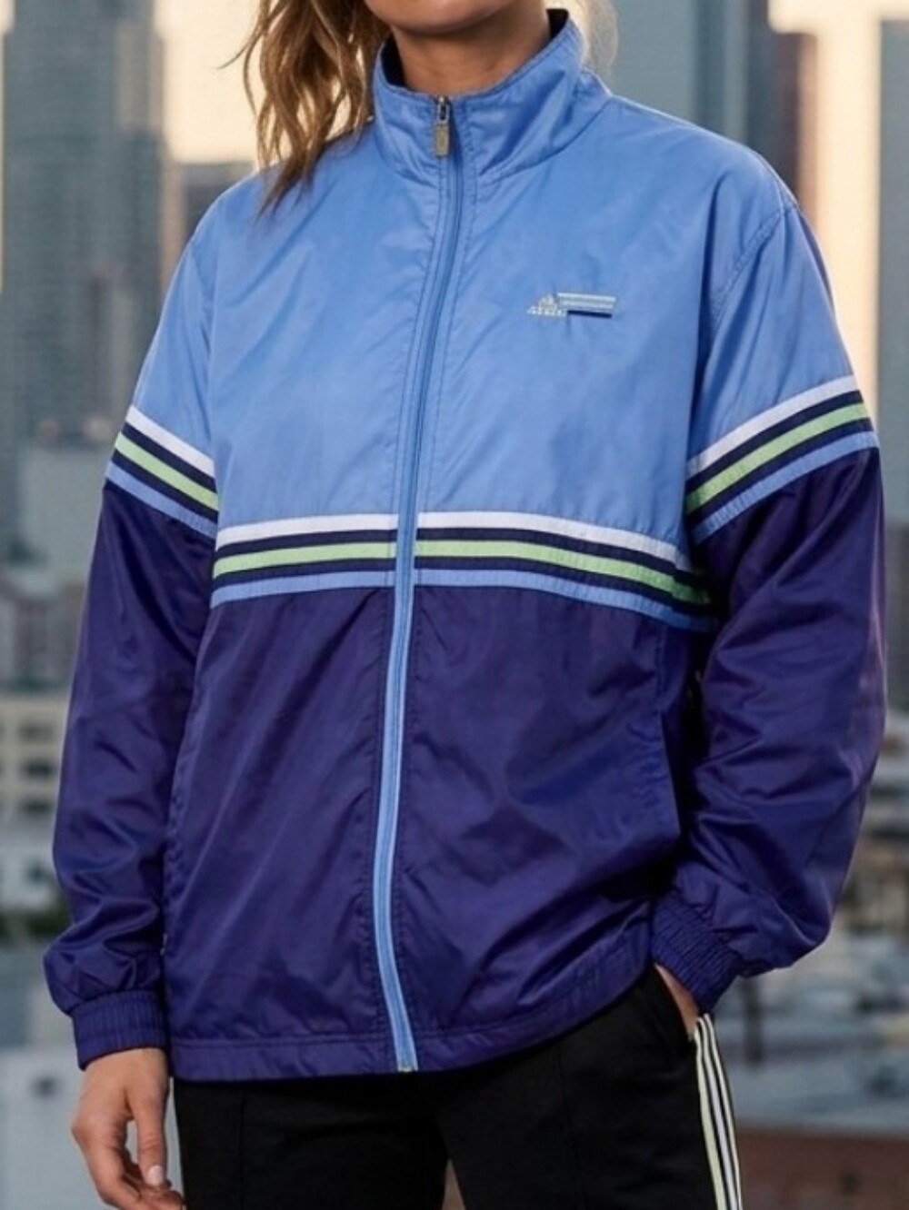 Adidas Striped Colorblock Light Windbreaker